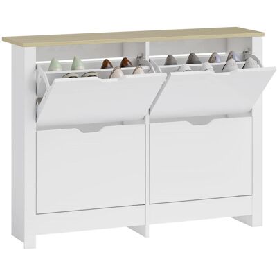 OEM Homcom Meuble À Chaussures 16 Paires, Armoire À Chaussures Étroite Avec 4 Tiroirs Rabattables Et Étagères Réglables, Style Moderne, Pour Couloir, Entrée, 105 X 26 X 80 Cm, Blanc Et Chêne - Publicité OEM Homcom Meuble À Chaussures 16 Paires, Armoire À Chaussures Étroite Avec 4 Tiroirs Rabattables Et Étagères Réglables, Style Moderne, Pour Couloir, Entrée, 105 X 26 X 80 Cm, Blanc Et Chêne - Publicité
