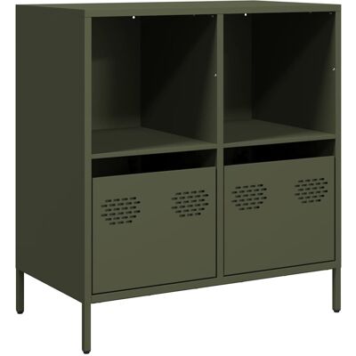 Maison La Vie - Buffet Salon Moderne - Meuble De Rangement - Vert Olive 68x39x73,5 Cm Acier Laminé À Froid Bu5335 - Publicité Maison La Vie - Buffet Salon Moderne - Meuble De Rangement - Vert Olive 68x39x73,5 Cm Acier Laminé À Froid Bu5335 - Publicité