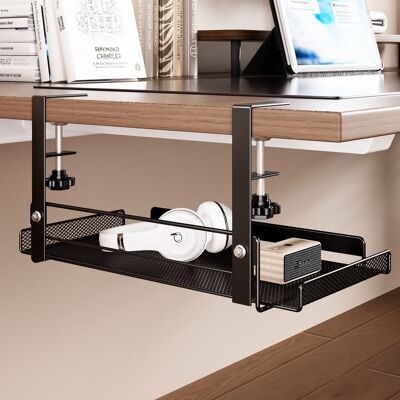 OEM Sous-étagère De Bureau Sans Perçage, Organisateur De Rangement Sous Bureau En Métal, Support Pour Câbles, Routeur, Casque, Espace De Bureau Gain De Place - Publicité OEM Sous-étagère De Bureau Sans Perçage, Organisateur De Rangement Sous Bureau En Métal, Support Pour Câbles, Routeur, Casque, Espace De Bureau Gain De Place - Publicité