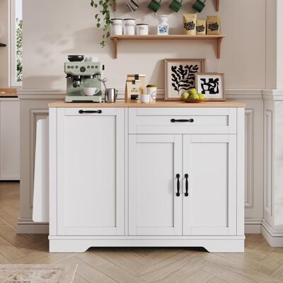 OEM Buffet Moderne Et Élégant À 3 Portes Et Un Tiroir, Avec Étagères Coulissantes, Idéal Pour La Salle À Manger, Le Salon Et La Cuisine (blanc). Publicité OEM Buffet Moderne Et Élégant À 3 Portes Et Un Tiroir, Avec Étagères Coulissantes, Idéal Pour La Salle À Manger, Le Salon Et La Cuisine (blanc). Publicité