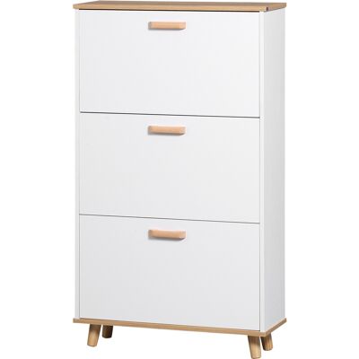 OEM Meuble À Chaussures Scandinave 3 Abattants 70x23,5x122 Cm Blanc - Publicité OEM Meuble À Chaussures Scandinave 3 Abattants 70x23,5x122 Cm Blanc - Publicité
