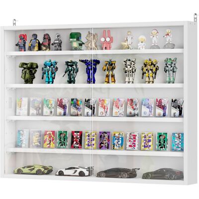 OEM Vitrine Murale Pour Objets De Collection 4 Étagère Réglables En Hauteur Et 2 Portes Coulissantes 80 X 9,5 X 60 Cm Blanc - Publicité OEM Vitrine Murale Pour Objets De Collection 4 Étagère Réglables En Hauteur Et 2 Portes Coulissantes 80 X 9,5 X 60 Cm Blanc - Publicité