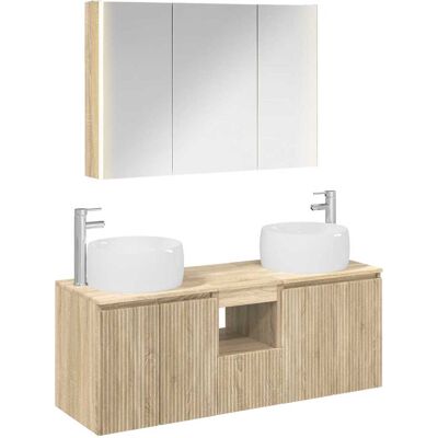 Ensemble D'Armoire De Salle De Bain 4 Pcs Chêne Sonoma Vidaxl - Publicité Ensemble D'Armoire De Salle De Bain 4 Pcs Chêne Sonoma Vidaxl - Publicité