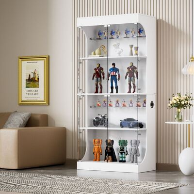 ARRIGONI Vitrine En Verre À Quatre Niveaux Avec Espace De Rangement, Éclairage Led, Portes En Verre Et Capteurs Intelligents. Convient Comme Vitrine En Verre Anti-poussière Pour Le Salon, La Chambre Et Le Bure - Publicité ARRIGONI Vitrine En Verre À Quatre Niveaux Avec Espace De Rangement, Éclairage Led, Portes En Verre Et Capteurs Intelligents. Convient Comme Vitrine En Verre Anti-poussière Pour Le Salon, La Chambre Et Le Bure - Publicité