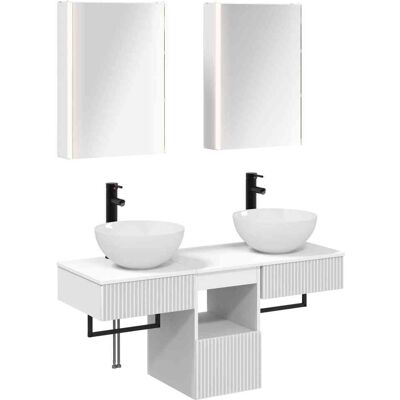 Ensemble D'Armoire De Salle De Bain 5 Pcs Blanc Vidaxl - Publicité Ensemble D'Armoire De Salle De Bain 5 Pcs Blanc Vidaxl - Publicité