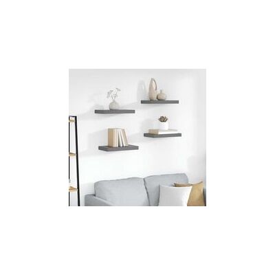 OEM Étagères Flottantes, Lot De 4, Gris Brillant, 40 X 23 X 3,8 Cm, Mdf-crezuo - Publicité OEM Étagères Flottantes, Lot De 4, Gris Brillant, 40 X 23 X 3,8 Cm, Mdf-crezuo - Publicité