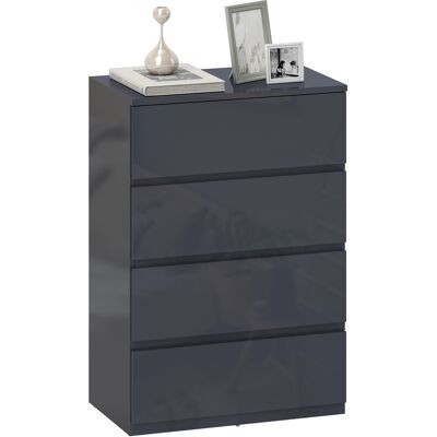 OEM Commode 4 Tiroirs, Meuble De Rangement À Haute Brillance, Fermeture Douce Et Silencieuse, 55 X 34 X 80 Cm, Gris - Publicité OEM Commode 4 Tiroirs, Meuble De Rangement À Haute Brillance, Fermeture Douce Et Silencieuse, 55 X 34 X 80 Cm, Gris - Publicité