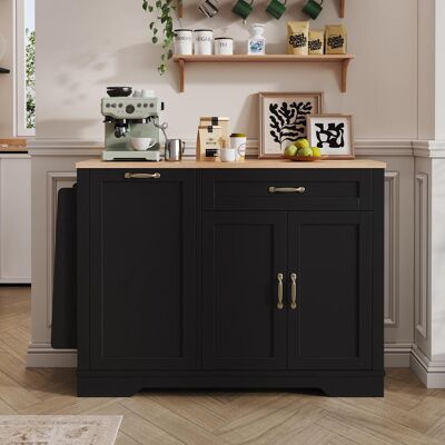 OEM Buffet Moderne Et Élégant À 3 Portes Et Un Tiroir, Avec Étagères Coulissantes, Idéal Pour La Salle À Manger, Le Salon Et La Cuisine (noir). Publicité OEM Buffet Moderne Et Élégant À 3 Portes Et Un Tiroir, Avec Étagères Coulissantes, Idéal Pour La Salle À Manger, Le Salon Et La Cuisine (noir). Publicité