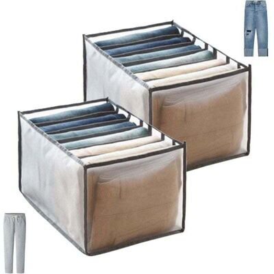 FANGMEDIA 2 Pcs Jeans Organisateur Rangement Pantalon De Tiroir Armoire Pliable En Maille, Séparateurs De Boîte Placard De Penderie Grande Capacité Pour Rangement À Tiroirs Vetement Pantalon Gris - Publicité FANGMEDIA 2 Pcs Jeans Organisateur Rangement Pantalon De Tiroir Armoire Pliable En Maille, Séparateurs De Boîte Placard De Penderie Grande Capacité Pour Rangement À Tiroirs Vetement Pantalon Gris - Publicité