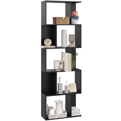 OEM Bibliothèque En Bois À 5 Niveaux, Design Moderne, 60 X 24 X 184,5 Cm, Noire Pour Rangement De Livres, Documents Et Objets Décoratifs Idéal Pour Salon, Chambre À Coucher Ou Bureau - Publicité OEM Bibliothèque En Bois À 5 Niveaux, Design Moderne, 60 X 24 X 184,5 Cm, Noire Pour Rangement De Livres, Documents Et Objets Décoratifs Idéal Pour Salon, Chambre À Coucher Ou Bureau - Publicité