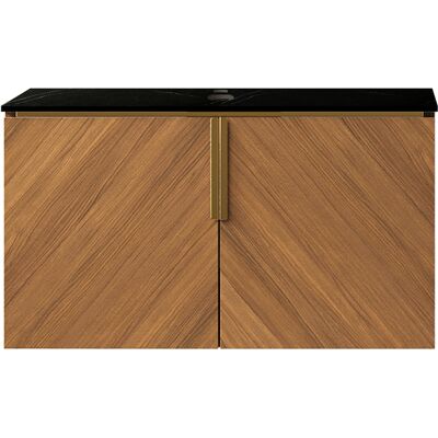 EASYCOMFORT As Easy 76cm Blacksintered Stone Countertop And Cabinet, No Basin, No Faucet And Drain, Brown Oak Woodgrain - Publicité EASYCOMFORT As Easy 76cm Blacksintered Stone Countertop And Cabinet, No Basin, No Faucet And Drain, Brown Oak Woodgrain - Publicité