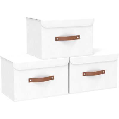 OEM Lot De 3 Boîte De Rangement, Pliable, Tissu, Couvercle, Poignées Renforcées, Panneaux Pp, Pour Vêtements, Serviettes, Maison - Publicité OEM Lot De 3 Boîte De Rangement, Pliable, Tissu, Couvercle, Poignées Renforcées, Panneaux Pp, Pour Vêtements, Serviettes, Maison - Publicité