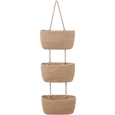 OEM Panier De Rangement Mural Tressé À Trois Niveaux - Kaki, Étagère De Rangement Pour Salon - Publicité OEM Panier De Rangement Mural Tressé À Trois Niveaux - Kaki, Étagère De Rangement Pour Salon - Publicité