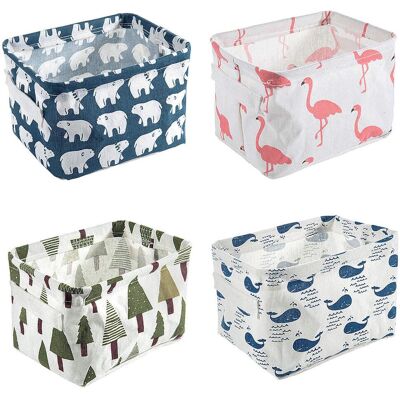 OEM Lot De 4 Paniers De Rangement En Tissu - Boîtes Pliables Organisateur Cube Pour Étagères, Bureau Et Maquillage - Publicité OEM Lot De 4 Paniers De Rangement En Tissu - Boîtes Pliables Organisateur Cube Pour Étagères, Bureau Et Maquillage - Publicité