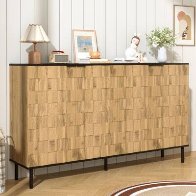 ACKERMAN Buffet Mosaïque, Meuble À 2 Portes, Meuble De Rangement Aspect Bois, Panneaux De Particules, Pieds En Métal, Pour Salon Et Entrée - Publicité ACKERMAN Buffet Mosaïque, Meuble À 2 Portes, Meuble De Rangement Aspect Bois, Panneaux De Particules, Pieds En Métal, Pour Salon Et Entrée - Publicité