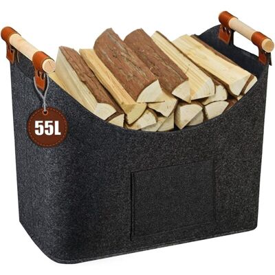 OEM Xl Log Basket Felt Basket For Extra Large Firewood Felt As Shopping Basket, Wood, Newspaper Or Firewood-dou - Publicité OEM Xl Log Basket Felt Basket For Extra Large Firewood Felt As Shopping Basket, Wood, Newspaper Or Firewood-dou - Publicité