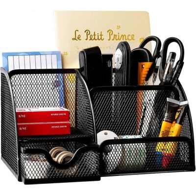 LEDE Organiseur En Filet Pour Fournitures De Bureau, 7 Compartiments, Noir, Pour Le Bureau Et La Maison - Publicité LEDE Organiseur En Filet Pour Fournitures De Bureau, 7 Compartiments, Noir, Pour Le Bureau Et La Maison - Publicité