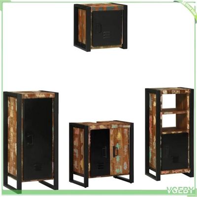 OEM Ensemble De Mobilier De Salle De Bain - Faf7291712428111 - Bois De Mangue Massif - Marron - 4 Pièces (2 Sur Pied + 2 Murales) - Publicité OEM Ensemble De Mobilier De Salle De Bain - Faf7291712428111 - Bois De Mangue Massif - Marron - 4 Pièces (2 Sur Pied + 2 Murales) - Publicité