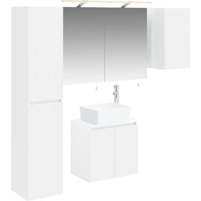 Ensemble D'Armoire De Salle De Bain 5 Pcs Blanc Vidaxl - Publicité Ensemble D'Armoire De Salle De Bain 5 Pcs Blanc Vidaxl - Publicité