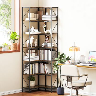OEM Bibliothèque Angle Industriel 7 Niveaux 60x60x198 Cm Brun Rustique - Publicité OEM Bibliothèque Angle Industriel 7 Niveaux 60x60x198 Cm Brun Rustique - Publicité