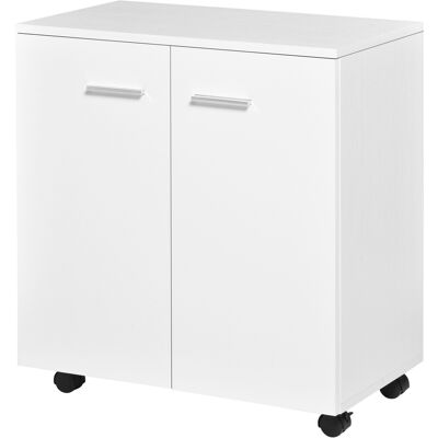 OEM Homcom Buffet Bas Roulettes 2 Portes Étagère Interne Salon Chambre Bureau 60x35x65 Cm Blanc - Publicité OEM Homcom Buffet Bas Roulettes 2 Portes Étagère Interne Salon Chambre Bureau 60x35x65 Cm Blanc - Publicité
