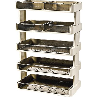 WEYTOLL Organisateur De Comptoir De Cuisine En Plastique, Étagère De Rangement Multifonctionnelle Détachable, Support Alimentaire Pour Chambre À Coucher, Salle De Bain, Bureau, Blanc Crème, 5 Niveaux - Publicité WEYTOLL Organisateur De Comptoir De Cuisine En Plastique, Étagère De Rangement Multifonctionnelle Détachable, Support Alimentaire Pour Chambre À Coucher, Salle De Bain, Bureau, Blanc Crème, 5 Niveaux - Publicité
