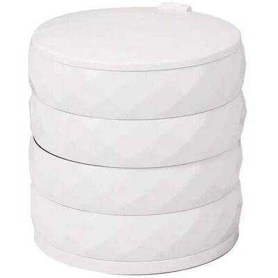 BRINSEA Boîte De Rangement Cosmétique Rotative Multi-couche De Boîte De Rangement De Avec Le Blanc De De Perceuse De Couvercle - Publicité BRINSEA Boîte De Rangement Cosmétique Rotative Multi-couche De Boîte De Rangement De Avec Le Blanc De De Perceuse De Couvercle - Publicité