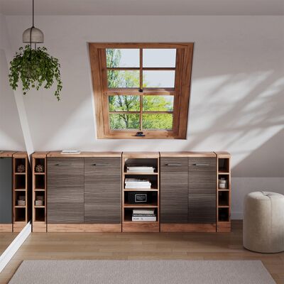 Ensembles De Meuble De Rangement Sous Pente Rion, Gris Noble, 210cm Lot De 5 Caissons 60 Cm De Profondeur, Vicco - Publicité Ensembles De Meuble De Rangement Sous Pente Rion, Gris Noble, 210cm Lot De 5 Caissons 60 Cm De Profondeur, Vicco - Publicité