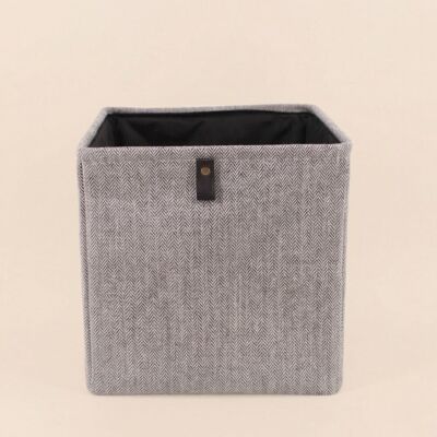 ORNAMI Cube De Rangement À Chevrons Gris 31x31x31cm - Publicité ORNAMI Cube De Rangement À Chevrons Gris 31x31x31cm - Publicité