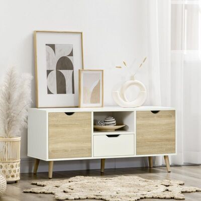 Generic Meuble Tv Banc Tv Buffet Bas Meuble De Rangement Sur Pied Avec 2 Placards En Bois Pour Chambre Salon 110 X 40 X 50 Cm - Publicité Generic Meuble Tv Banc Tv Buffet Bas Meuble De Rangement Sur Pied Avec 2 Placards En Bois Pour Chambre Salon 110 X 40 X 50 Cm - Publicité