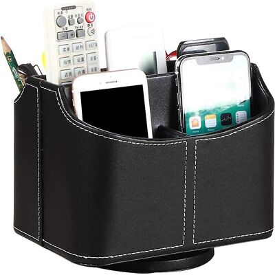 LAVVE Porte-télécommande En Cuir, Boîte/rangement Pivotante À 360° Pour Télécommande De Bureau Ou De Table De Chevet - Publicité LAVVE Porte-télécommande En Cuir, Boîte/rangement Pivotante À 360° Pour Télécommande De Bureau Ou De Table De Chevet - Publicité