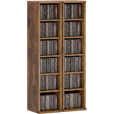 ARRIGONI Lot De 2 Étagères Colonnes Armoire De Rangement Cd-dvd 12 Compartiments 21 X 22,5 X 88,5 Cm Capacité 204 Cd Marron - Publicité ARRIGONI Lot De 2 Étagères Colonnes Armoire De Rangement Cd-dvd 12 Compartiments 21 X 22,5 X 88,5 Cm Capacité 204 Cd Marron - Publicité
