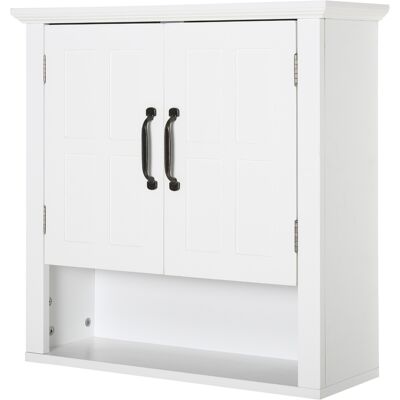 OEM Armoire Haute Murale De Salle De Bain Ou Wc Placard 2 Portes 2 Étagères Niche Dim. 60l X 20l X 58h Cm Mdf Panneaux Particules Blanc - Publicité OEM Armoire Haute Murale De Salle De Bain Ou Wc Placard 2 Portes 2 Étagères Niche Dim. 60l X 20l X 58h Cm Mdf Panneaux Particules Blanc - Publicité
