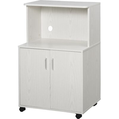 OEM Chariot Desserte Micro-ondes Placard 2 Portes - Dim. 60,4l X 40,3l X 97h Cm - Blanc - Publicité OEM Chariot Desserte Micro-ondes Placard 2 Portes - Dim. 60,4l X 40,3l X 97h Cm - Blanc - Publicité