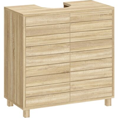 Generic Meuble Sous Lavabo, Découpe En Forme U, Portes À Lattes, Étagère Réglable, Ouverture Par Pression, 60x30x60cm, Naturel - Publicité Generic Meuble Sous Lavabo, Découpe En Forme U, Portes À Lattes, Étagère Réglable, Ouverture Par Pression, 60x30x60cm, Naturel - Publicité