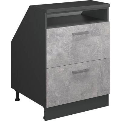 Meuble De Rangement Sous Pente Rion, Béton, 60x81.6cm 2 Tiroirs, 60 Cm De Profondeur, Vicco - Publicité Meuble De Rangement Sous Pente Rion, Béton, 60x81.6cm 2 Tiroirs, 60 Cm De Profondeur, Vicco - Publicité
