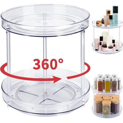 OEM Plateau Tournant Placard Cuisine 2 Etages Epices Frigo Lazy Susan Range Epices Cuisine Organisateur De Rangement Cuisine 23cm - Publicité OEM Plateau Tournant Placard Cuisine 2 Etages Epices Frigo Lazy Susan Range Epices Cuisine Organisateur De Rangement Cuisine 23cm - Publicité