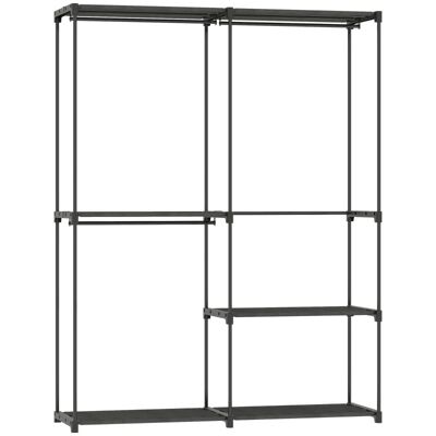 OEM Portant À Vêtements Portable, Structure En Métal, Étagères En Tissu, Grand Espace De Rangement, Noir - Publicité OEM Portant À Vêtements Portable, Structure En Métal, Étagères En Tissu, Grand Espace De Rangement, Noir - Publicité