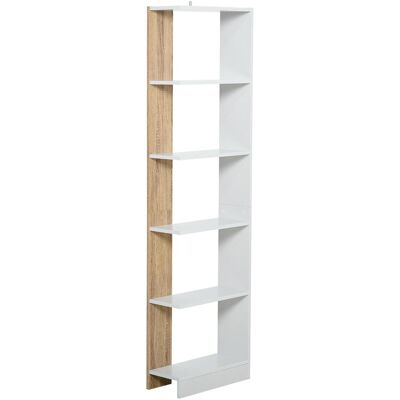 OEM Étagère À 5 Niveaux, Bibliothèque Multifonctionnelle Pour Bureau Ou Espace De Travail, Avec Socle Surélevé, Design Élégant, 45 X 21 X 170 Cm, Blanc Et Chêne - Publicité OEM Étagère À 5 Niveaux, Bibliothèque Multifonctionnelle Pour Bureau Ou Espace De Travail, Avec Socle Surélevé, Design Élégant, 45 X 21 X 170 Cm, Blanc Et Chêne - Publicité