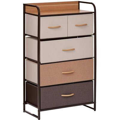OEM Commode Meuble De Rangement 5 Tiroirs Pliables En Tissu 58 X 29 X 99 Cm Multicolore - Publicité OEM Commode Meuble De Rangement 5 Tiroirs Pliables En Tissu 58 X 29 X 99 Cm Multicolore - Publicité