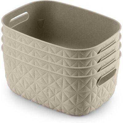 Generic Lot De 4 Paniers De Rangement 4 L, Pour Salle De Bain, Salon, Cuisine, Blanc Craie - Publicité Generic Lot De 4 Paniers De Rangement 4 L, Pour Salle De Bain, Salon, Cuisine, Blanc Craie - Publicité