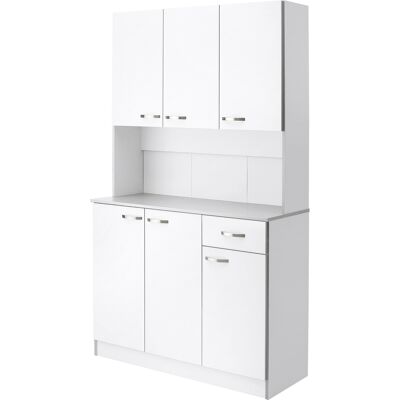 OEM Buffet De Cuisine Armoire De Cuisine Contemporaine Multi-rangements 6 Portes 1 Tiroir + Grand Plateau - Publicité OEM Buffet De Cuisine Armoire De Cuisine Contemporaine Multi-rangements 6 Portes 1 Tiroir + Grand Plateau - Publicité