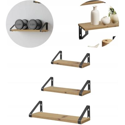 OEM Ensemble De 3 Étagères Suspendues Artisanales Style Loft Rustique - Publicité OEM Ensemble De 3 Étagères Suspendues Artisanales Style Loft Rustique - Publicité