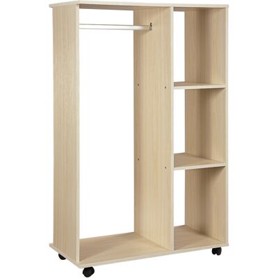 OEM Portant Vêtements Avec 3 Étagères Et Tringle À Vêtements, 80x40x128 Cm, Beige - Publicité OEM Portant Vêtements Avec 3 Étagères Et Tringle À Vêtements, 80x40x128 Cm, Beige - Publicité