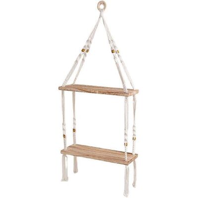 RDTD Étagère Murale Élégante En Bois Tressé À La Main, Étagère Flottante De Style Bohème, Décoration - Publicité RDTD Étagère Murale Élégante En Bois Tressé À La Main, Étagère Flottante De Style Bohème, Décoration - Publicité