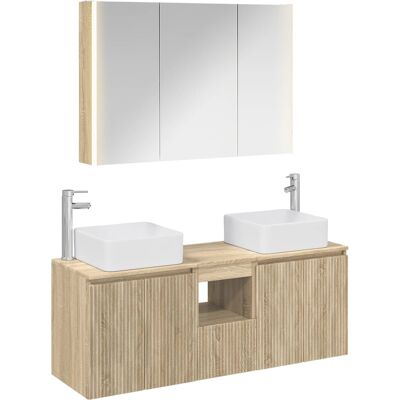 Ensemble D'Armoire De Salle De Bain 4 Pcs Chêne Sonoma Vidaxl - Publicité Ensemble D'Armoire De Salle De Bain 4 Pcs Chêne Sonoma Vidaxl - Publicité