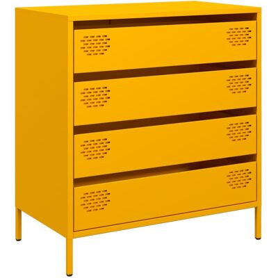 Maison La Vie - Buffet Salon Moderne - Meuble De Rangement - Jaune Moutarde 68x39x73,5 Cm Acier Laminé À Froid Bu4666 - Publicité Maison La Vie - Buffet Salon Moderne - Meuble De Rangement - Jaune Moutarde 68x39x73,5 Cm Acier Laminé À Froid Bu4666 - Publicité