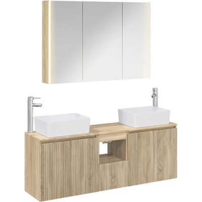 Ensemble D'Armoire De Salle De Bain 4 Pcs Chêne Sonoma Vidaxl - Publicité Ensemble D'Armoire De Salle De Bain 4 Pcs Chêne Sonoma Vidaxl - Publicité