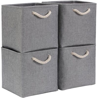 OEM Cube De Rangement Tissu Gris 28x28x28cm Lot De 4 - Panier Cube Pliable - Publicité OEM Cube De Rangement Tissu Gris 28x28x28cm Lot De 4 - Panier Cube Pliable - Publicité