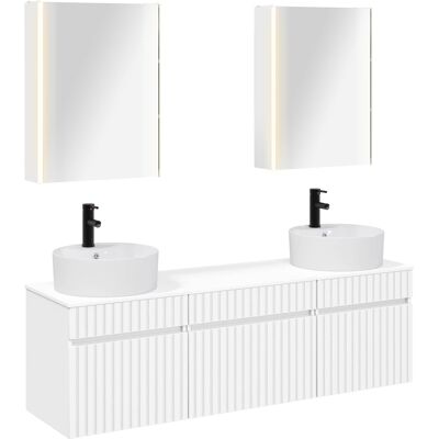 Ensemble D'Armoire De Salle De Bain 5 Pcs Blanc Vidaxl - Publicité Ensemble D'Armoire De Salle De Bain 5 Pcs Blanc Vidaxl - Publicité